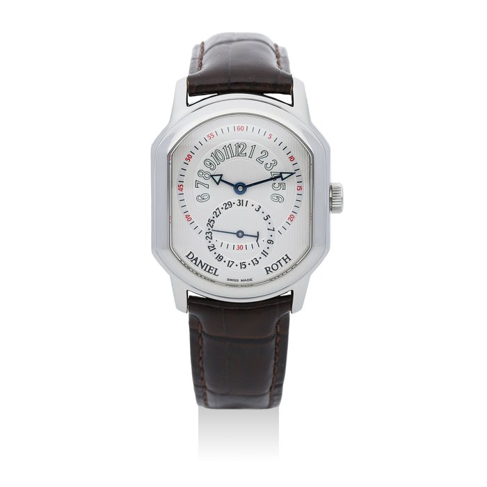 Daniel Roth. A Stainless Steel Retrograde Calendar Wristwatch, Ref. 807.L.10, #11449, With Certificate