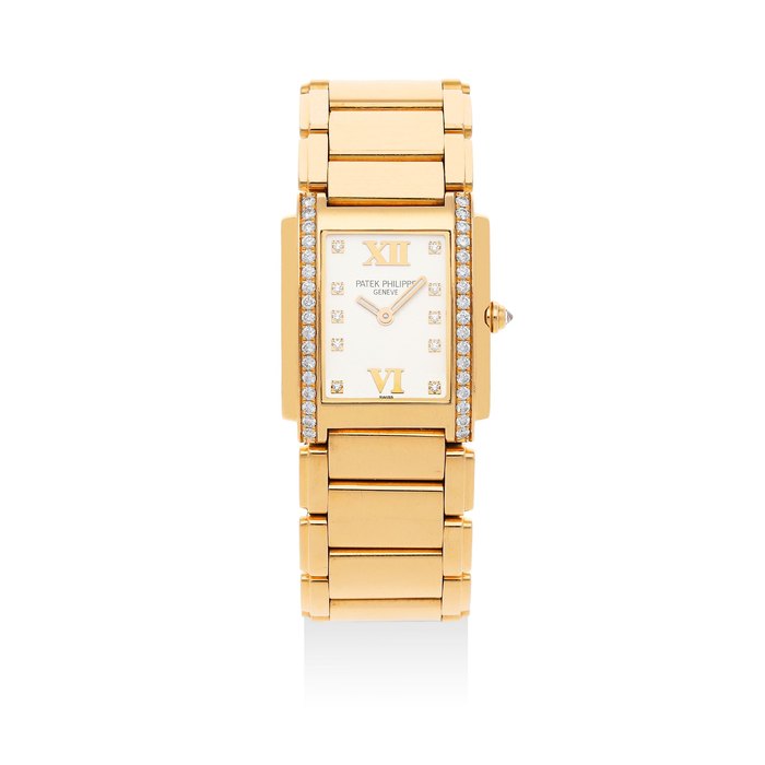 Patek Philippe Patek Philippe. A Gold and Diamond-set Bracelet Watch, Model "24", Ref. 4910, with original box and papers, Price & Market Data