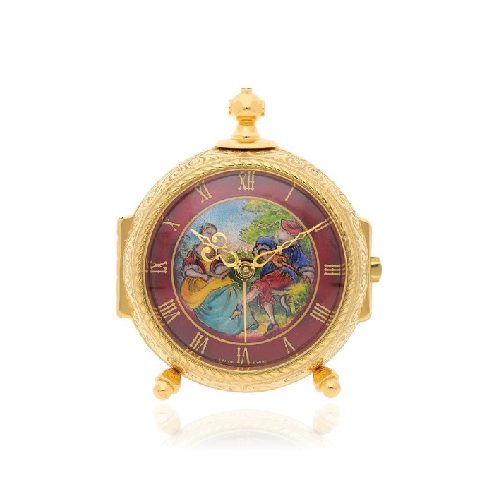 Imhof. An Enamel Dial Pocket Watch, With Box and certificate