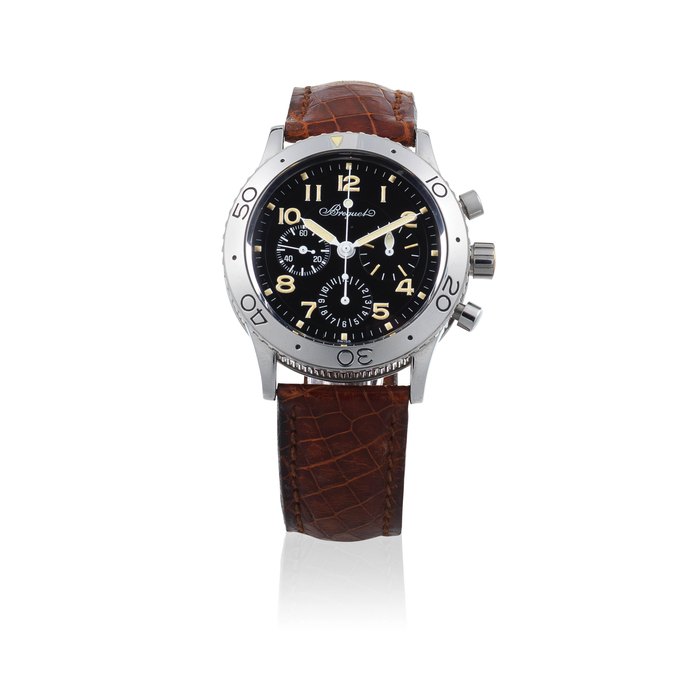 Breguet. A stainless steel automatic chronograph wristwatch Type XX Aeronavale, Ref: 3800, Circa 1995