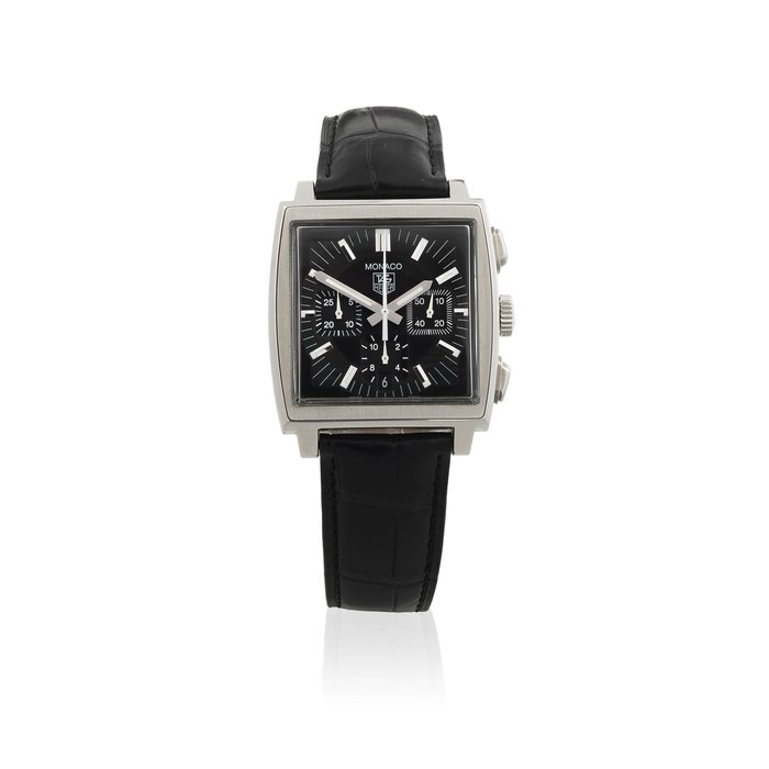 TAG Heuer. A stainless steel automatic calendar chronograph wristwatch Monaco, Ref: CW2111, Purchased 17th March 2009