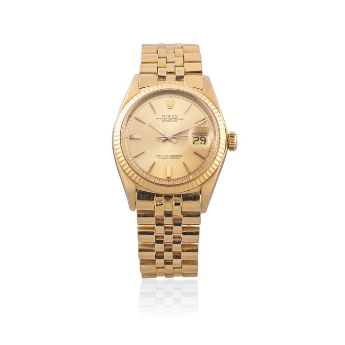 Rolex. An 18K gold automatic calendar bracelet watch Datejust, Ref: 1601, Circa 1967
