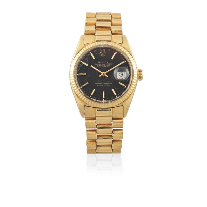 Rolex. An 18K gold automatic calendar bracelet watch Datejust, Ref: 1601, Circa 1968