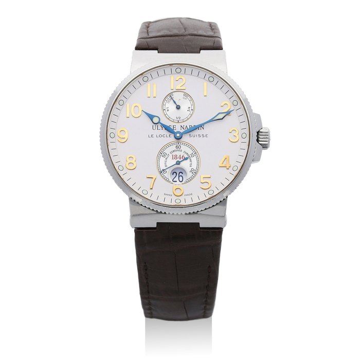 Ulysse Nardin. A Steel Chronometer Wristwatch With Date, Ref. 263-66, No. 11842, With box