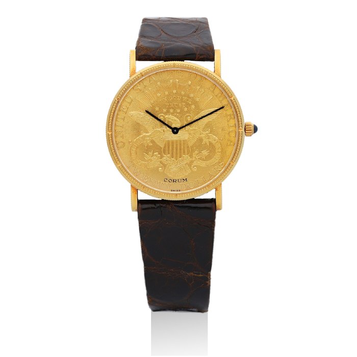 Corum. A Yellow Gold Coin Wristwatch