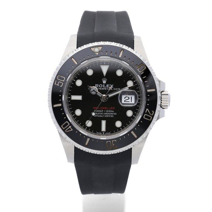 Rolex. A Stainless Steel Red Sea-Dweller Wristwatch, Ref. 126600, With Box, Certificate, Original Receipt, Original Steel Bracelet. No. 703D8585