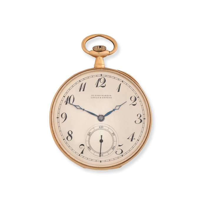 Ulysse Nardin. An 18K gold keyless wind open face pocket watch Circa 1910