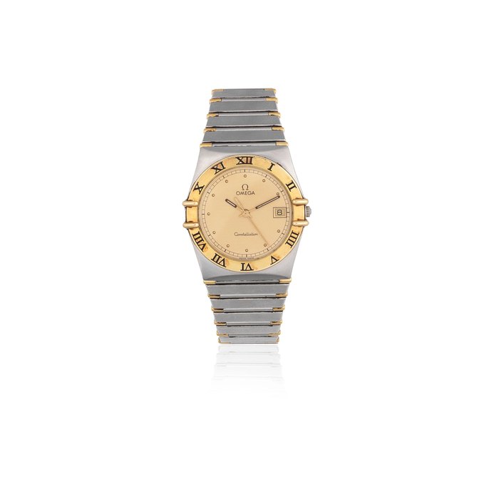 Omega. A stainless steel and gold quartz calendar bracelet watch Constellation, Ref: 396.1070/ 396.1080, Circa 2000