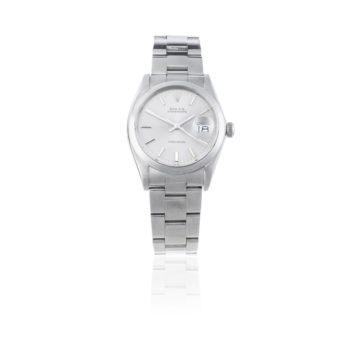 Rolex. A stainless steel manual wind calendar bracelet watch OysterDate, Ref: 6694, Circa 1985