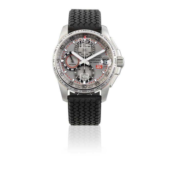 Chopard. A Limited Edition stainless steel automatic calendar chronograph drivers wristwatch Mille Miglia Gran Turismo XL Chrono Speed, Ref: 8489, Competitor Edition No.081, Circa 2008