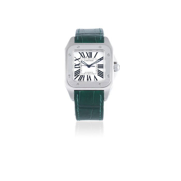Cartier Cartier. A stainless steel automatic wristwatch Santos 100, Ref: 2878, Circa 2005