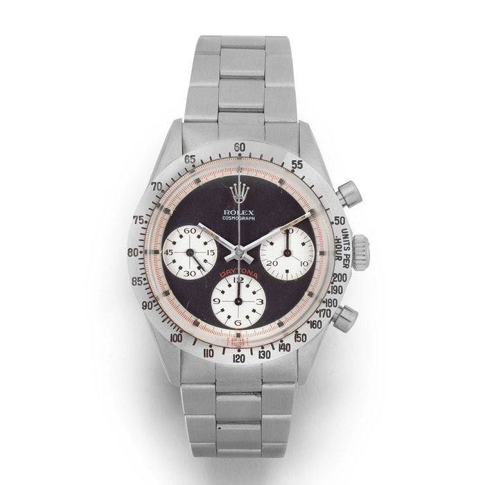 Rolex Rolex. A rare stainless steel manual wind chronograph bracelet watch with exotic Paul Newman dial Paul Newman Cosmograph Daytona, Ref: 6239, Circa 1969 · 6239