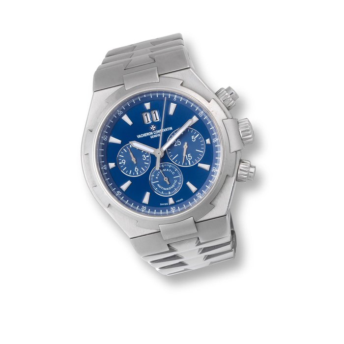 Vacheron Constantin. A stainless steel automatic calendar chronograph bracelet watch Overseas, Ref: 49150, Sold 11th March 2013