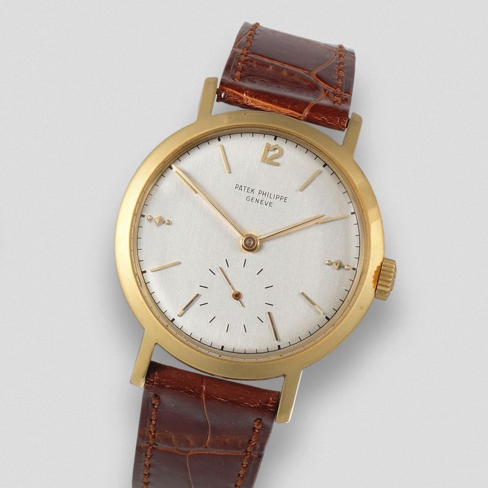 Patek Philippe. A fine 18K gold manual wind wristwatch Calatrava, Ref: 2458, Sold 9th June 1952