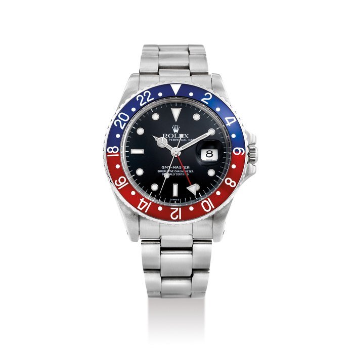 Rolex Rolex. A Steel GMT-Master Bracelet Watch, Ref. 16750, With International Service Guarantee · 16750