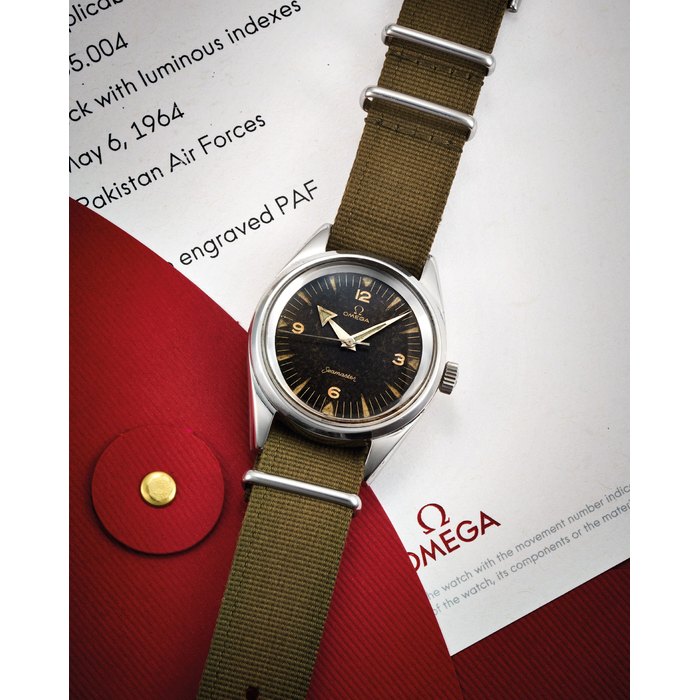 Omega. Seamaster (Railmaster). A Stainless Steel Mlitary Watch issued for the Pakistani Air Force, With Extract from the Archives, Ref: 135004, Case No: 20476993