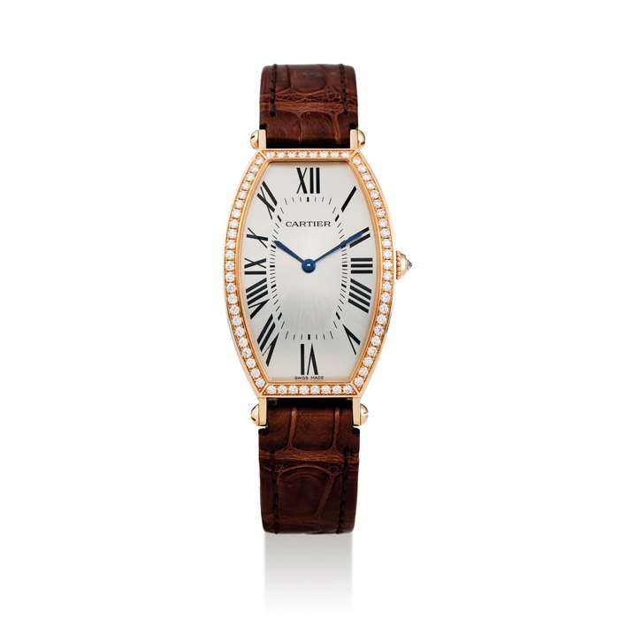 Cartier. A Pink Gold and Diamond-Set Tonneau Wristwatch, Ref. 2849