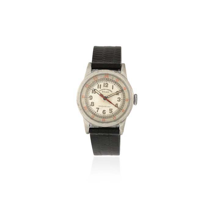 Rolex. A stainless steel manual wind wristwatch with observatory dial Observatory, Circa 1940
