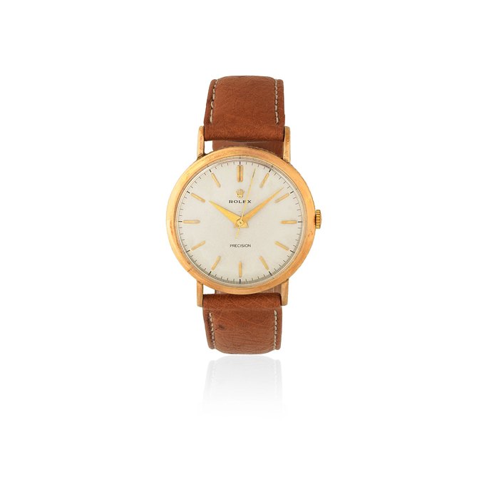 Rolex. A 9K gold manual wind wristwatch Precision, Ref: 2169, London Hallmark for 1956