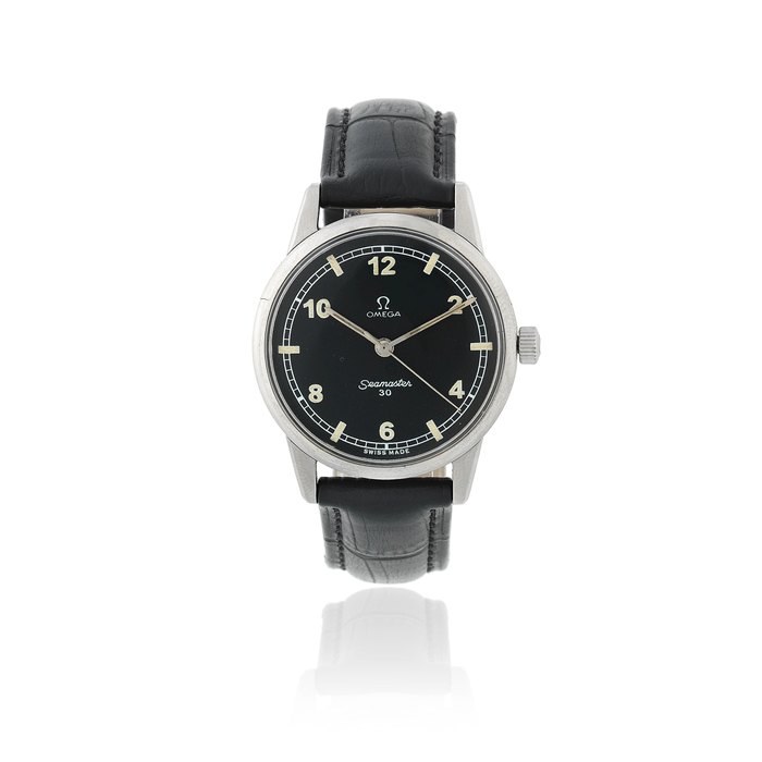 Omega. A stainless steel manual wind military style wristwatch Seamaster 30, Ref: 14390-9-SC, Circa 1963