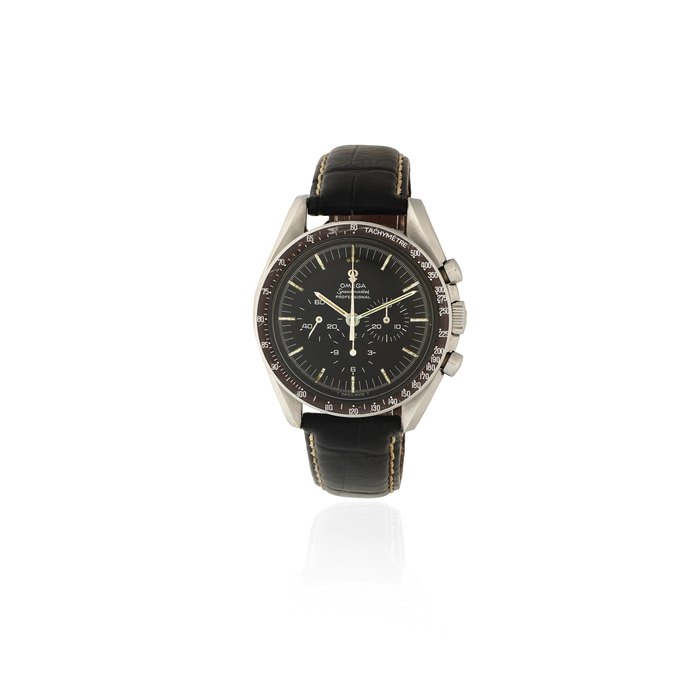 Omega. A stainless steel manual wind chronograph wristwatch Speedmaster Professional, Ref: ST105.012-66, Produced 22nd May 1967, Sold 16th August 1967