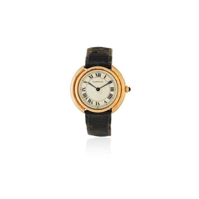 Cartier Cartier. An 18K gold mid-size manual wind wristwatch Ellipse, Circa 1990