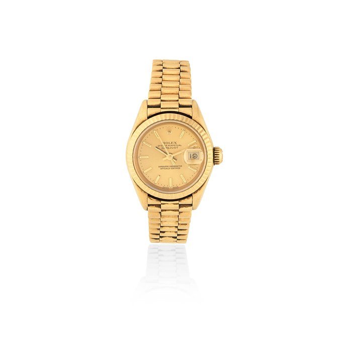 Rolex Rolex. A lady's 18K gold automatic calendar bracelet watch Datejust, Ref: 69178, Circa 1988