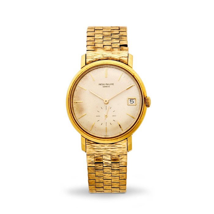 Patek Philippe. A fine 18K gold automatic wristwatch with date and a bracelet Ref: 3445, 1960's