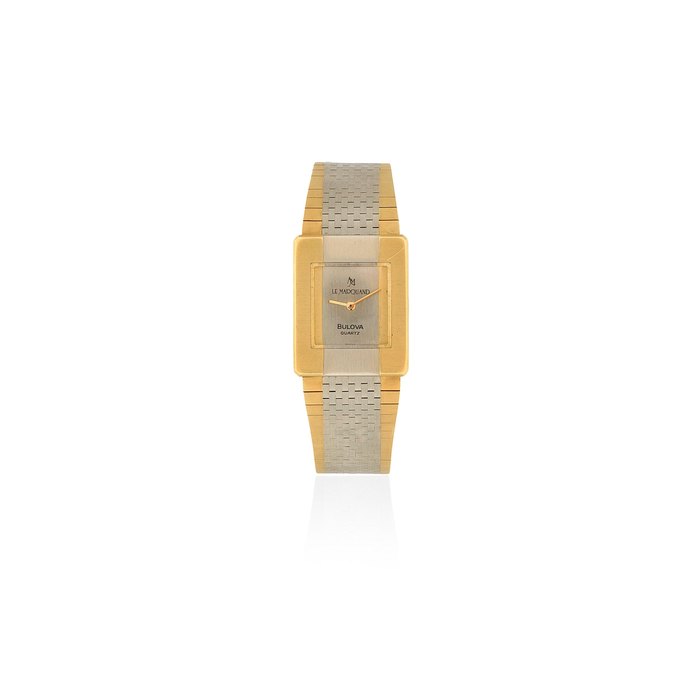 Bulova for Le Marquand. An 18K two colour gold quartz bracelet watch Circa 1980