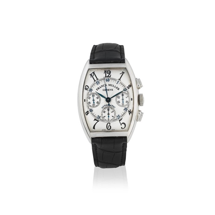 Franck Muller. A stainless steel automatic chronograph tonneau form wristwatch Ref: 7850 CC, Circa 2005