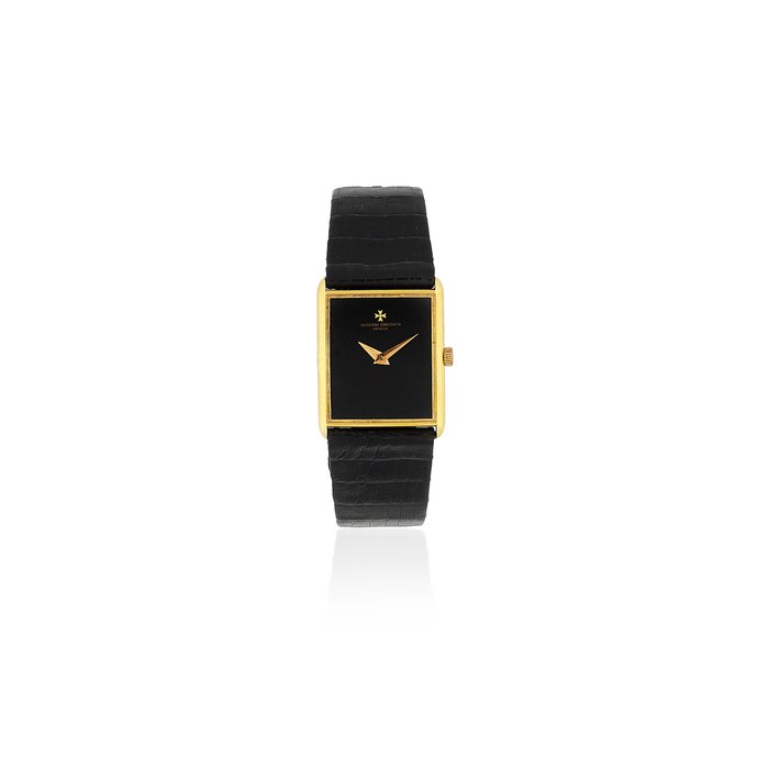 Vacheron Constantin. An 18K gold manual wind rectangular wristwatch Ref: 454202, Circa 1980