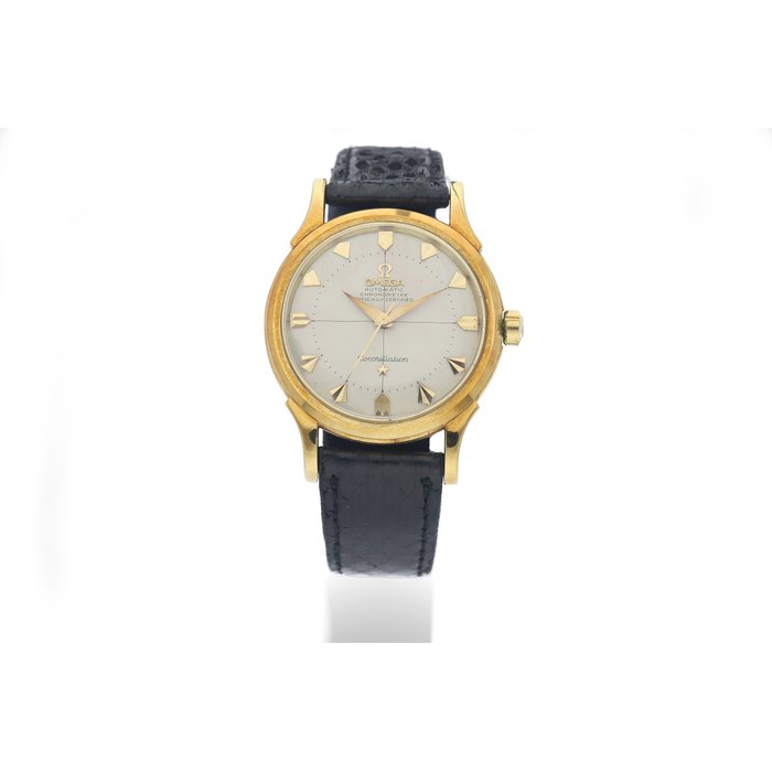 Omega. A Yellow Gold Chronometer Wristwatch