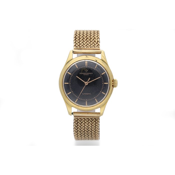 Vacheron Constantin. A Yellow Gold Centre Seconds Wristwatch with Black Dial
