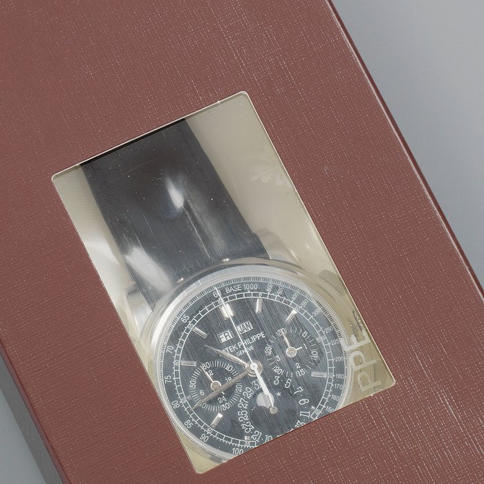Patek Philippe. A fine and rare double factory sealed platinum perpetual calendar chronograph wristwatch with moon phase Ref: 5970P, Circa 2008