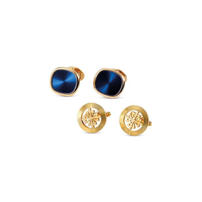 Patek Philippe. A Pair of Yellow Gold and Hematite 'Ellipse D'or' Cufflinks and a Pair of Yellow Gold 'Calatrava Cross' Cufflinks (2)