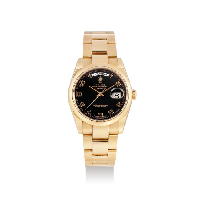Rolex, A 18K Pink Gold Oyster Perpetual Day-Date Wristwatch, No. 118205-P245610, with certificate