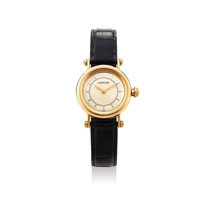 Cartier Cartier. A Fine Yellow Gold and Diamond Wristwatch with Sector Dial, Price & Market Data