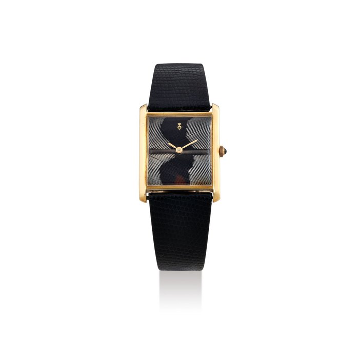 Corum. A Rare Yellow Gold Wristwatch with Feather Dial Ref. 57111