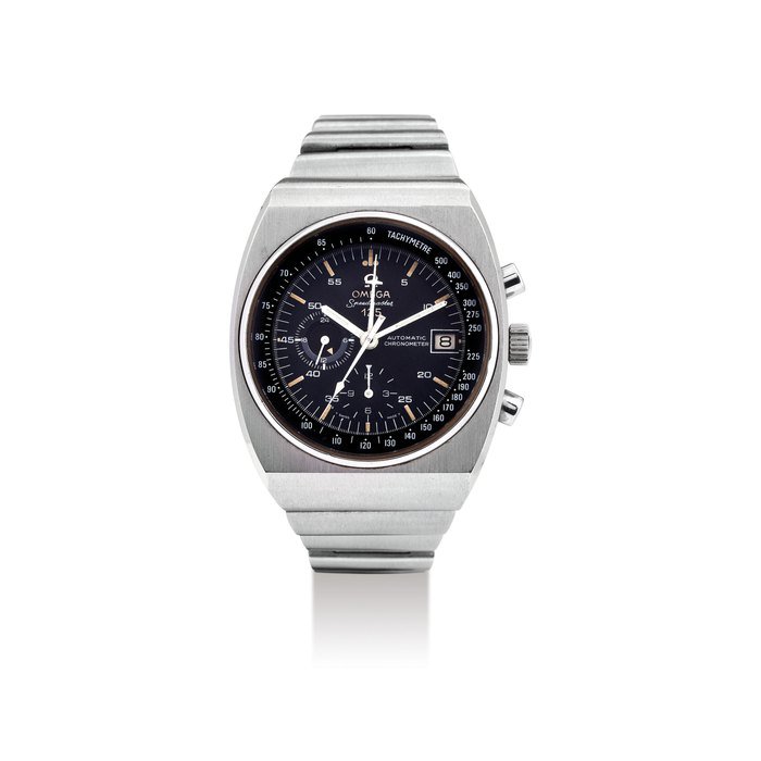 Omega Omega. A Stainless Steel Chronograph Bracelet Watch with Date