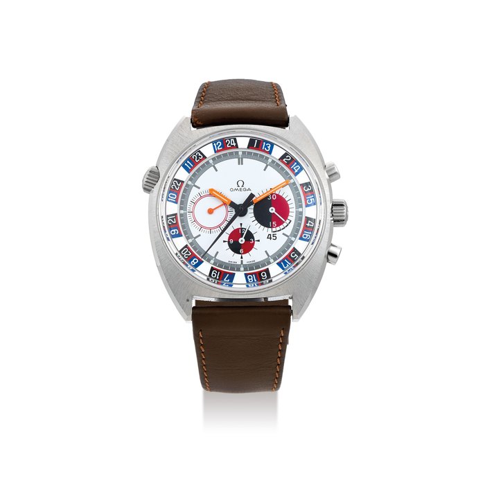 Omega. A Stainless Steel Tonneau Form Wristwatch with Inner Rotating Bezel
