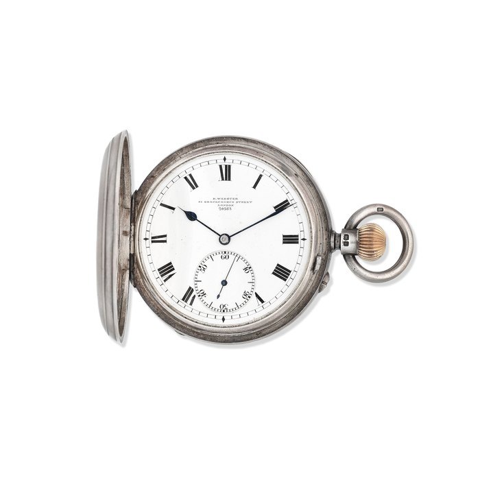 Breguet R. Webster, 91 Gracechurch St, London. A silver keyless wind full hunter karousel pocket watch Chester Hallmark for 1901