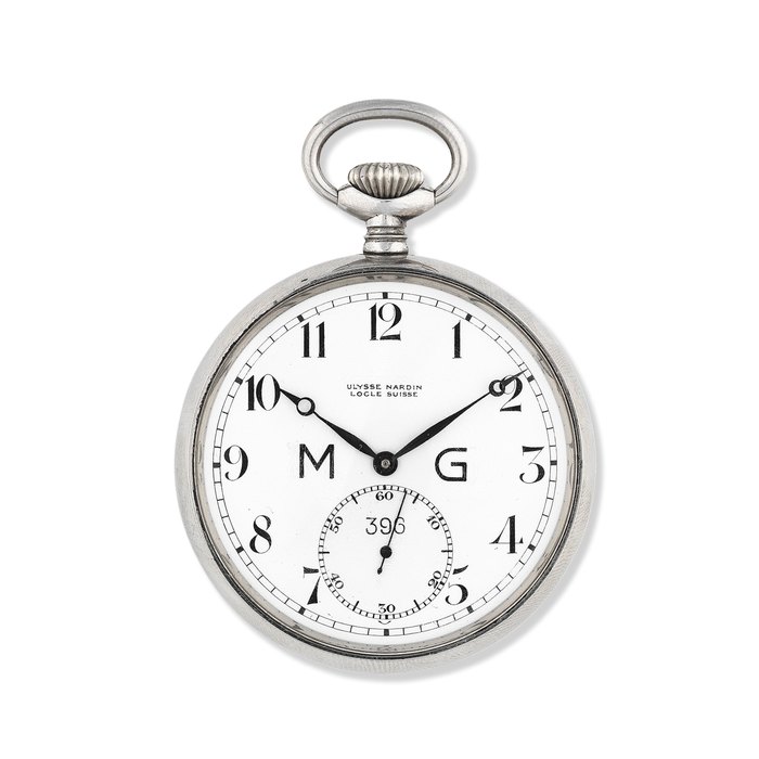 Ulysse Nardin. A stainless steel military manual wind open face pocket watch for the French Armed Forces Movement Circa 1919, cased Circa 1945