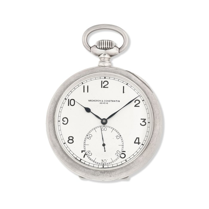 Vacheron & Constantin. A silver keyless wind open face deck pocket watch Circa 1940