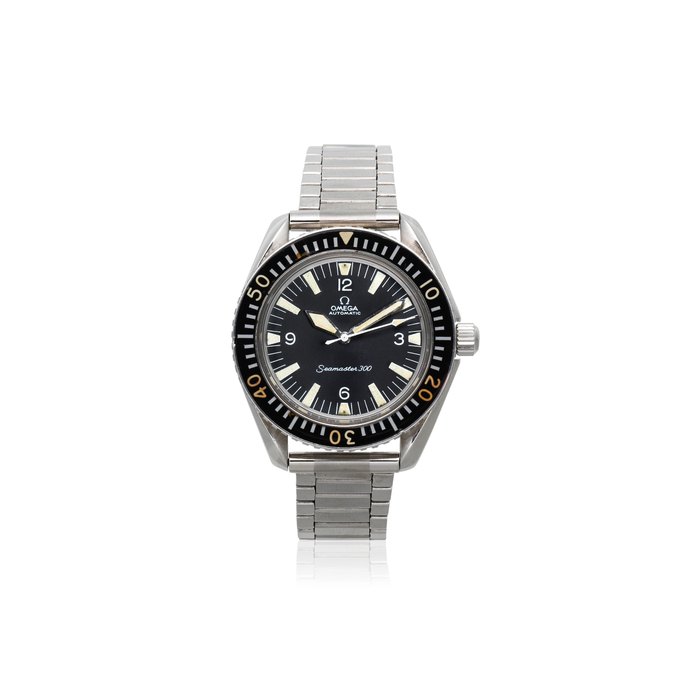 Omega Omega. A stainless steel military style automatic bracelet watch Seamaster 300, Ref: 165.024-64 SC, Circa 1960, Price & Market Data