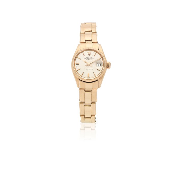 Rolex. A lady's 18K rose gold automatic bracelet watch Datejust, Ref: 6517, Circa 1963