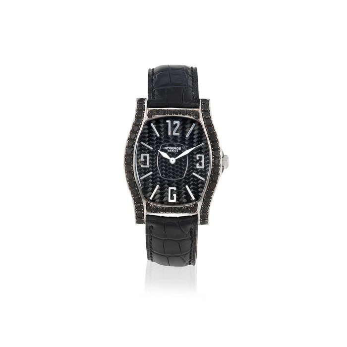 Franck Muller Roberge. An 18K white gold and black diamond quartz wristwatch Shadow, Circa 2010
