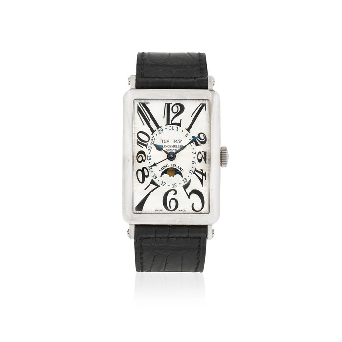 Franck Muller. An 18K white gold automatic calendar wristwatch with moon phase Long Island, Ref: 1200 MC L, Circa 2005