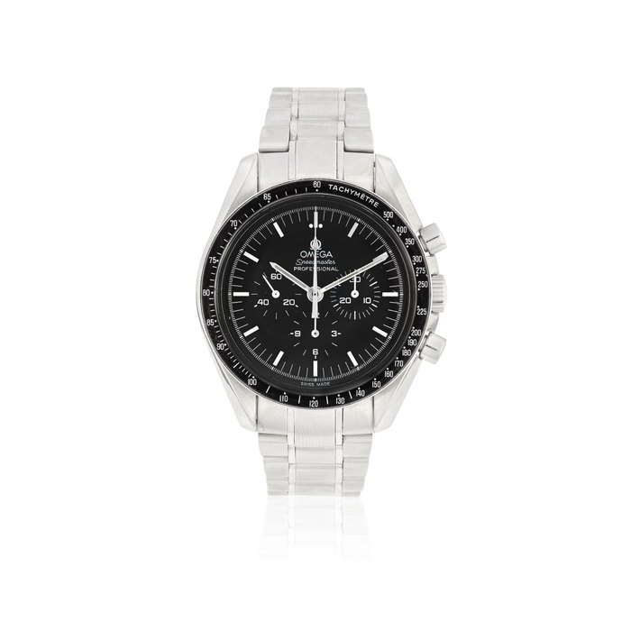 Omega. A stainless steel manual wind chronograph bracelet watch Speedmaster Professional, Ref: 145.0022/345.0022, Sold 7th January 2000