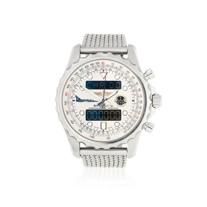 Breitling. A Limited Edition stainless steel analogue and LCD quartz chronograph bracelet watch with alarm Chronospace Jet Team, Ref: A78365, Limited Edition No.427/1000, Sold 30th September 2011