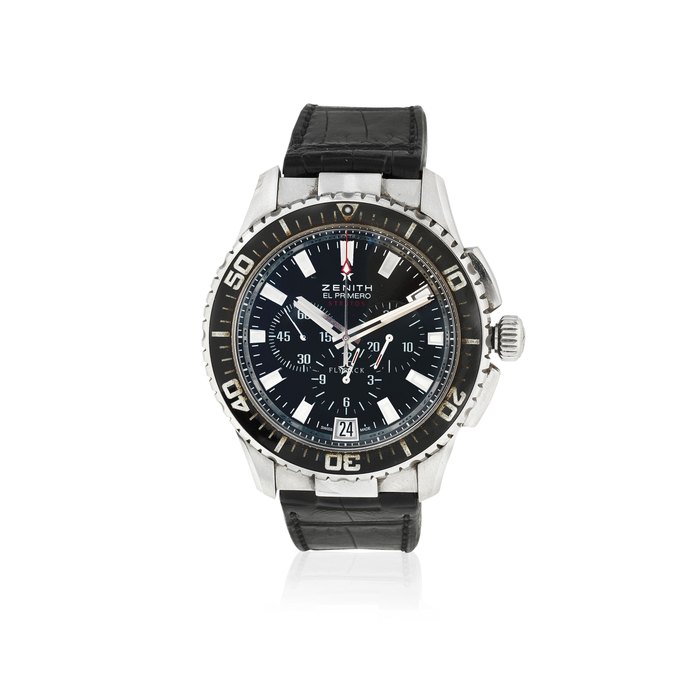 Zenith Zenith. A stainless steel automatic calendar flyback chronograph wristwatch El Primero Stratos, Ref: 03.2060.405/21.C714, Circa 2010, Price & Market Data